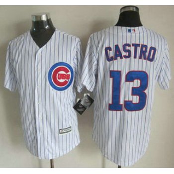 Men's Chicago Cubs #13 Starlin Castro Home White 2015 MLB Cool Base Jersey
