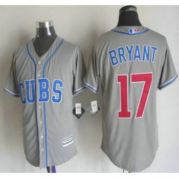 Men's Chicago Cubs #17 Kris Bryant Alternate Gray 2015 MLB Cool Base Jersey