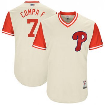 Men's Philadelphia Phillies Maikel Franco Compa F Majestic Tan 2017 Players Weekend Authentic Jersey