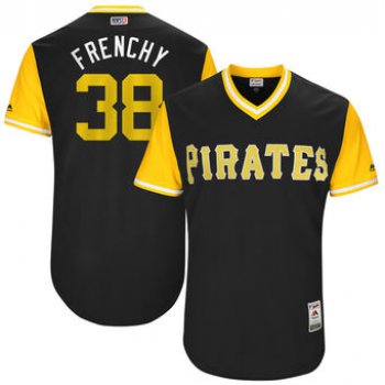 Men's Pittsburgh Pirates Wade LeBlanc Frenchy Majestic Black 2017 Players Weekend Authentic Jersey