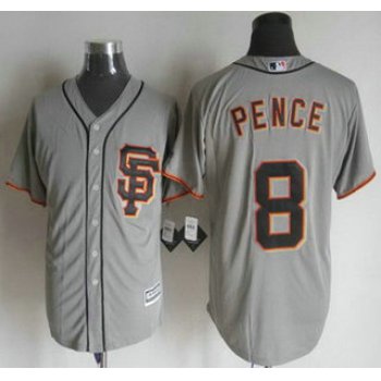Men's San Francisco Giants #8 Hunter Pence Alternate Gray SF 2015 MLB Cool Base Jersey