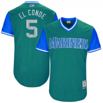 Men's Seattle Mariners Guillermo Heredia El Conde Majestic Aqua 2017 Players Weekend Authentic Jersey