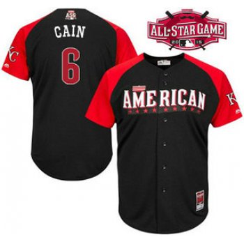 American League Kansas City Royals #6 Lorenzo Cain 2015 MLB All-Star Black Jersey