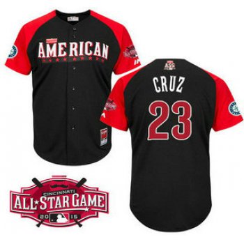 American League Seattle Mariners #23 Nelson Cruz 2015 MLB All-Star Black Jersey