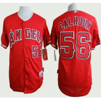LA Angels of Anaheim #56 Kole Calhoun Red Jersey