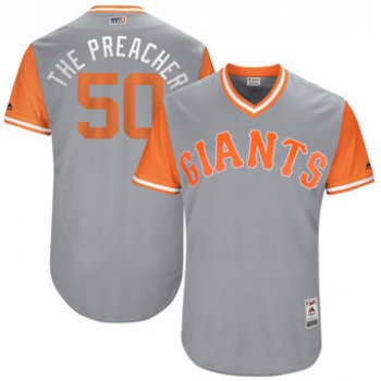 Men's San Francisco Giants Ty Blach The Preacher Majestic Gray 2017 Players Weekend Authentic Jersey