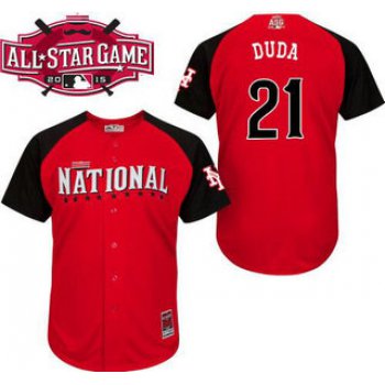 National League New York Mets #21 Lucas Duda Red 2015 All-Star Game Player Jersey