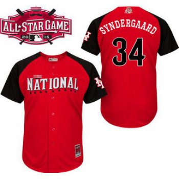 National League New York Mets #34 Noah Syndergaard Red 2015 All-Star BP Jersey