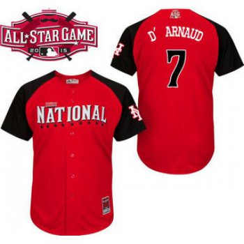 National League New York Mets #7 Travis d'Arnaud Red 2015 All-Star BP Jersey