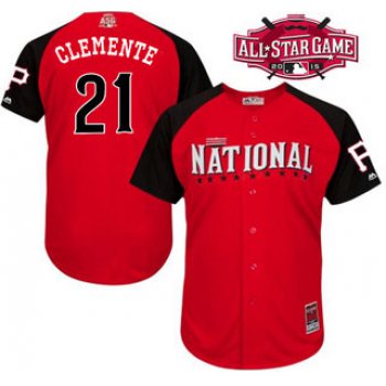 National League Pittsburgh Pirates #21 Roberto Clemente Red 2015 All-Star Game Player Jersey