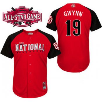 National League San Diego Padres #19 Tony Gwynn Red 2015 All-Star BP Jersey
