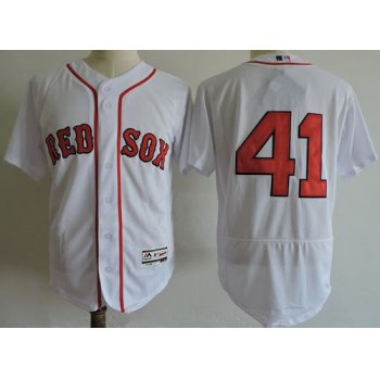 Men's Boston Red Sox #41 Chris Sale No Name White Home Stitched MLB Majestic Flex Base Jersey