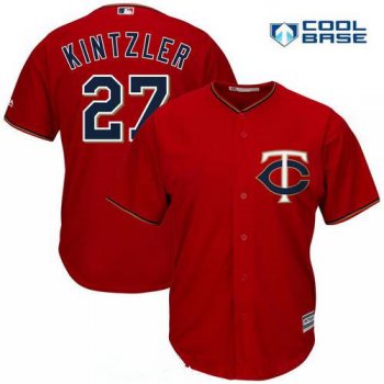 Men's Minnesota Twins #27 Brandon Kintzler Scarlet Red Stitched MLB Majestic Cool Base Jersey