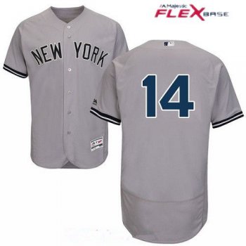 Men's New York Yankees #14 Starlin Castro Gray Road Stitched MLB Majestic Flex Base Jersey