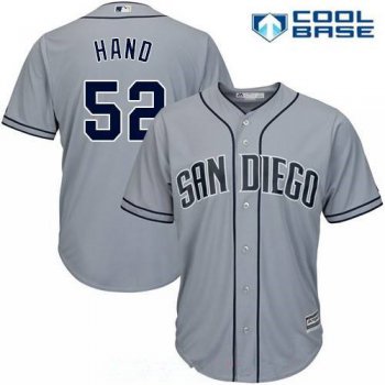 Men's San Diego Padres #52 Brad Hand Gray Road Stitched MLB Majestic Cool Base Jersey