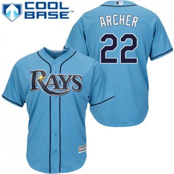 Men's Tampa Bay Rays #22 Chris Archer Light Blue Alternate Stitched MLB Majestic Cool Base Jersey