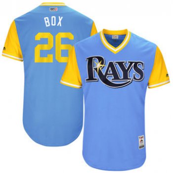Men's Tampa Bay Rays Brad Boxberger Box Majestic Light Blue 2017 Players Weekend Authentic Jersey