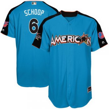 Men's American League Baltimore Orioles #6 Jonathan Schoop Majestic Blue 2017 MLB All-Star Game Home Run Derby Player Jersey