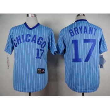 Men's Chicago Cubs #17 Kris Bryant 1988 Light Blue Majestic Jersey