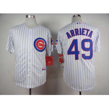 Men's Chicago Cubs #49 Jake Arrieta White Jersey