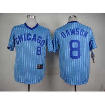 Men's Chicago Cubs #8 Andre Dawson 1988 Light Blue Majestic Jersey
