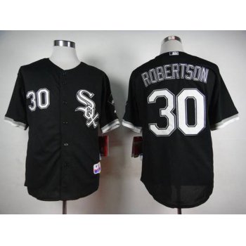 Men's Chicago White Sox #30 David Robertson Black Jersey