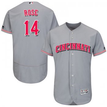 Men's Cincinnati Reds #14 Pete Rose Grey Flexbase Authentic Collection Stitched MLB Jersey