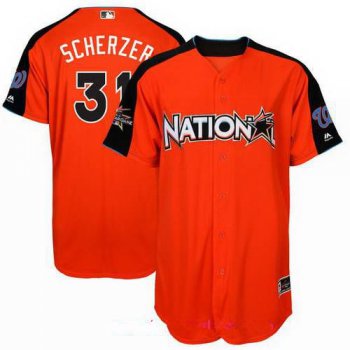 Men's National League Washington Nationals #31 Max Scherzer Majestic Orange 2017 MLB All-Star Game Home Run Derby Player Jersey