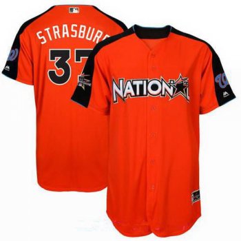 Men's National League Washington Nationals #37 Stephen Strasburg Majestic Orange 2017 MLB All-Star Game Home Run Derby Player Jersey
