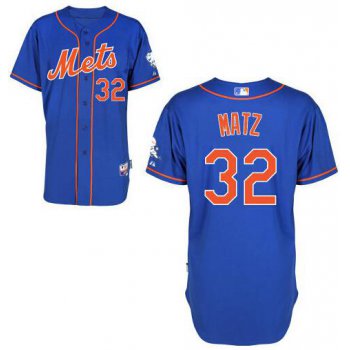 Men's New York Mets #32 Steven Matz Blue With Orange Jersey W2015 Mr. Met Patch