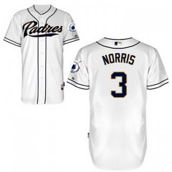Men's San Diego Padres #3 Derek Norris White Jersey