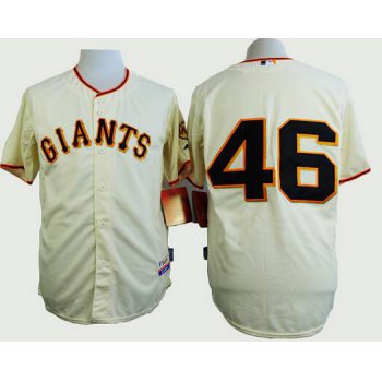 Men's San Francisco Giants #46 Santiago Casilla Cream Jersey