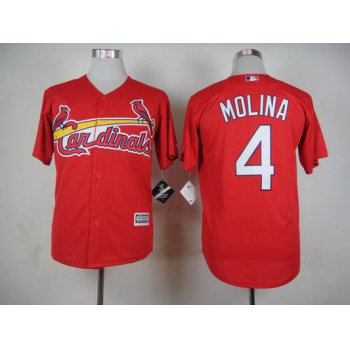 Men's St. Louis Cardinals #4 Yadier Molina 2015 Red Jersey