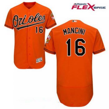 Men's Baltimore Orioles #16 Trey Mancini Orange Alternate Stitched MLB Majestic Flex Base Jersey