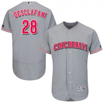 Men's Cincinnati Reds #28 Anthony DeSclafani Grey Flexbase Authentic Collection Stitched MLB Jersey