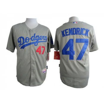 Men's Los Angeles Dodgers #47 Howie Kendrick 2014 Gray Jersey