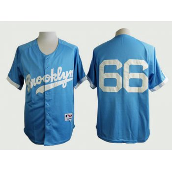 Men's Los Angeles Dodgers #66 Yasiel Puig Brooklyn Blue Majestic Jersey