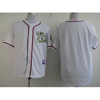 Men's Washington Nationals Blank White With Camo Jersey