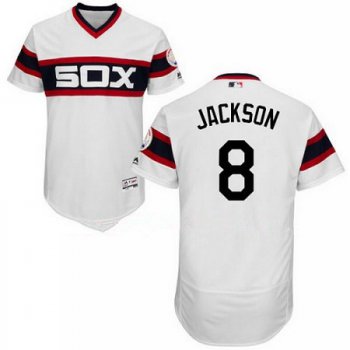 Men's Chicago White Sox #8 Bo Jackson Retired White Pullover Stitched MLB Majestic Flex Base Jersey