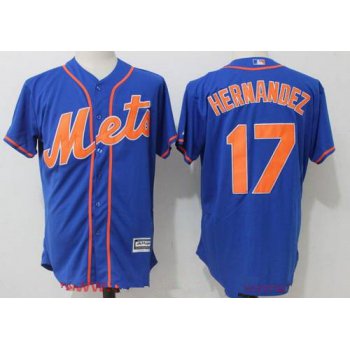 Men's New York Mets #17 Keith Hernandez Retired Royal Blue with Orange Stitched MLB Majestic Cool Base Jersey