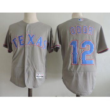 Men's Texas Rangers #12 Rougned Odor Gray Road Stitched MLB Majestic Flex Base Jersey