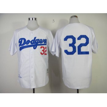 Los Angeles Dodgers #32 Sandy Koufax 1955 White Throwback Jersey