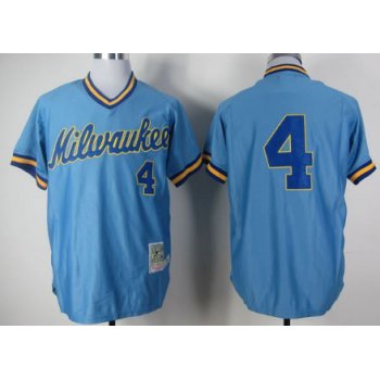 Milwaukee Brewers #4 Paul Molitor 1982 Light Blue Throwback Jersey