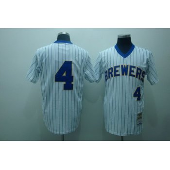 Milwaukee Brewers #4 Paul Molitor 1982 White Throwback Jersey