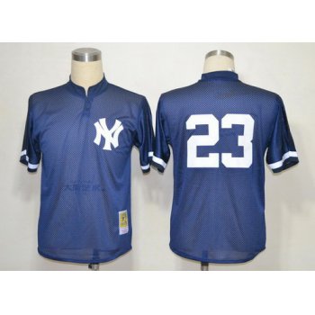 New York Yankees #23 Don Mattingly 1995 Mesh BP Navy Blue Throwback Jersey