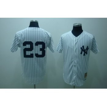 New York Yankees #23 Don Mattingly 1995 White Throwback Jersey