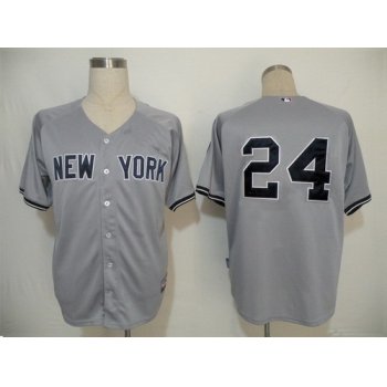 New York Yankees #24 Chris Young Gray Jersey