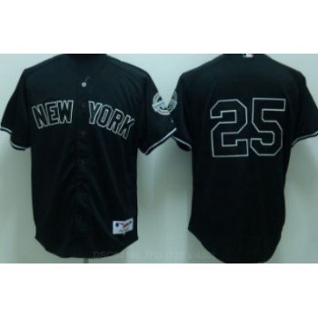 New York Yankees #25 Mark Teixeira Black Jersey