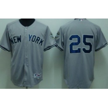 New York Yankees #25 Mark Teixeira Gray Jersey