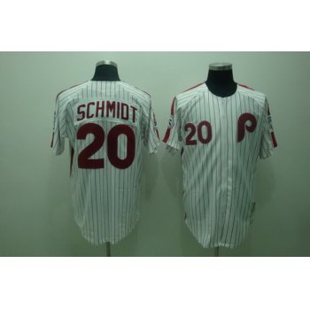 Philadelphia Phillies #20 Mike Schmidt 1976 White Throwback Jersey